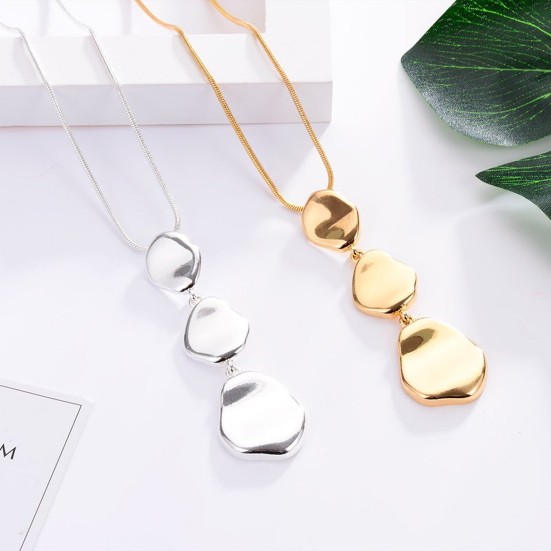 welbijoux Long Chain Necklace Silver Plating Mulit-Layer Y Pendant Necklace for Women - Image 5